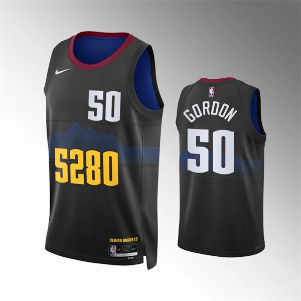 Mens Denver Nuggets #50 Aaron Gordon 2023-24 Black City Edition Jersey