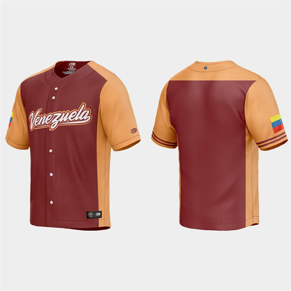 Mens Youth Venezuela Custo Burgundy 2023 World Baseball Classic Replica Jerse Burgundy