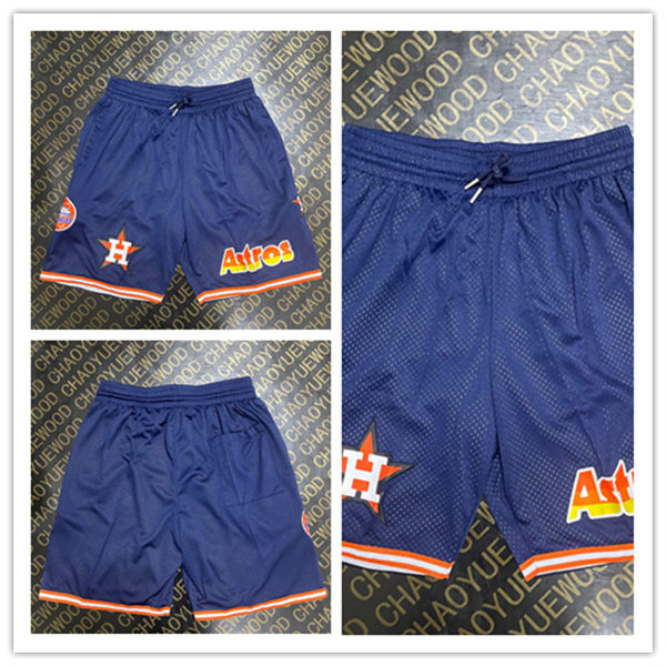 Men's Houston Astros Justdon Navy Mesh with Pocket Retro Shorts 