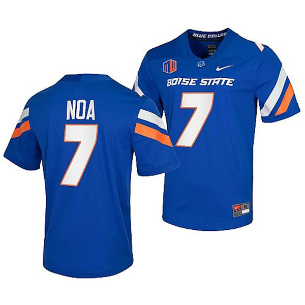 Mens Youth Boise State Broncos #7 Ezekiel Noa Nike Royal Football Game Jersey