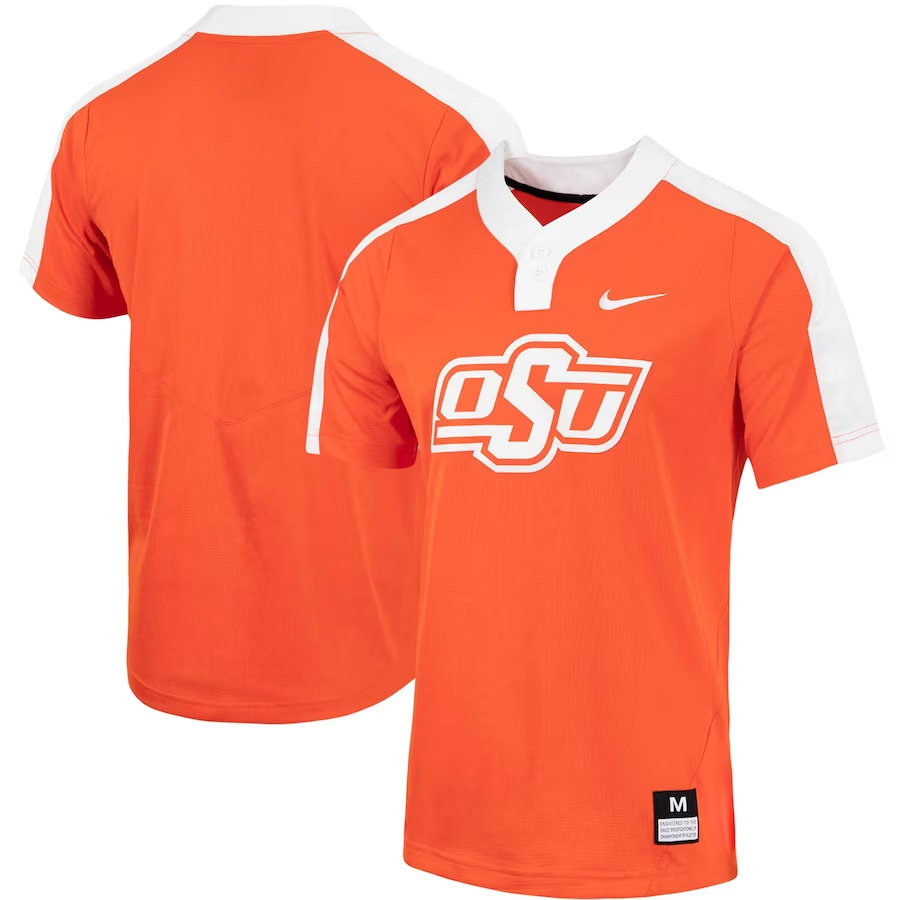 Oklahoma State Cowboys Custom Nike 2023 Orange Two Button Pullover Softball Jersey