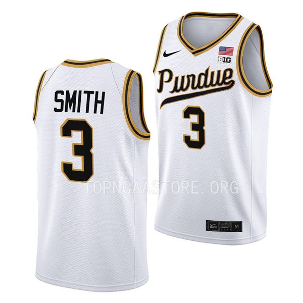 Purdue Boilermakers #3 Braden Smith Nike White 2026 Unveil Rick Mount-Era Retro Basketball Jersey