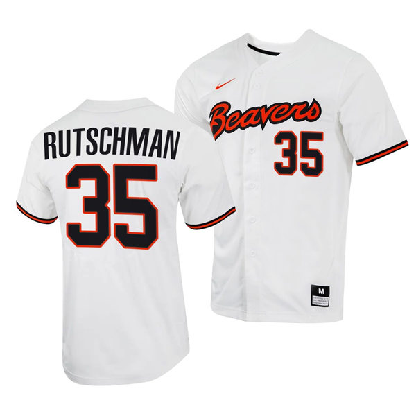 Mens Youth Oregon State Beavers #35 Adley Rutschman White Baseball Game Jersey Mens Youth Oregon State Beavers #35 Adley Rutschman White Baseball Game Jersey