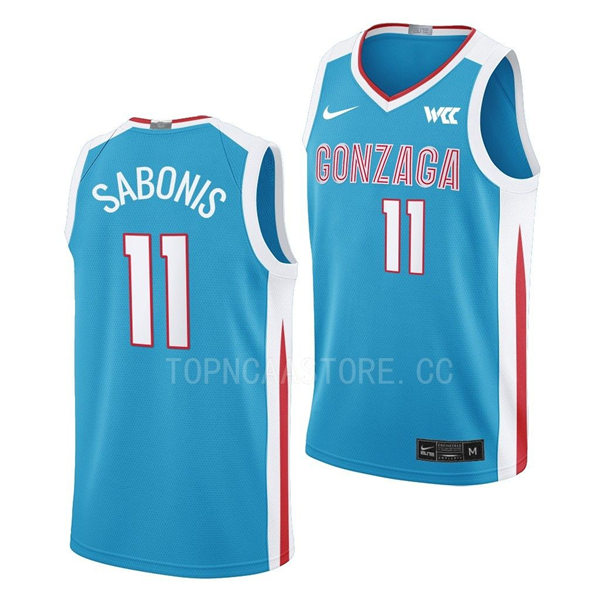 Mens Youth Gonzaga Bulldogs #11 Domantas Sabonis 2023 Blue College Basketball Jersey