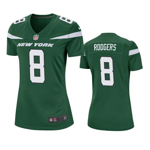 Womens New York Jets #8 Aaron Rodgers Nike Gotham Green Limited Jersey