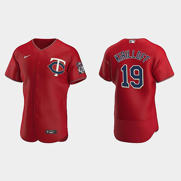 Mens Minnesota Twins #19 Alex Kirilloff Nike 2020 Red Alternate FlexBase Jersey