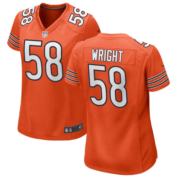 Womens Chicago Bears #58 Darnell Wright Nike Orange Alternate Limited Jersey