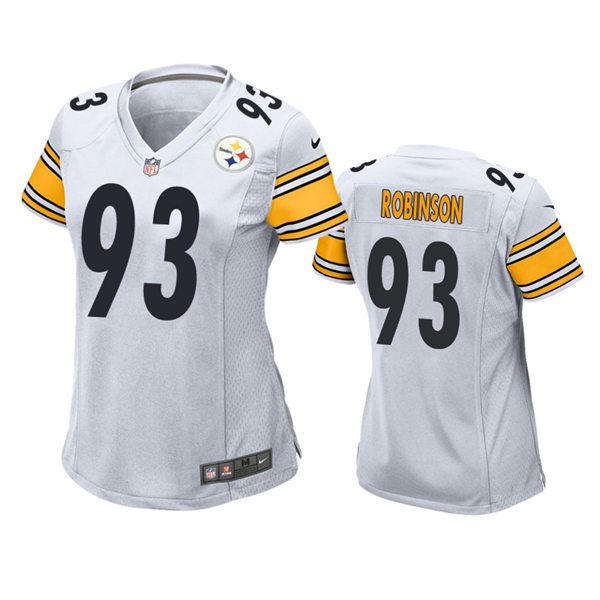 Womens Pittsburgh Steelers #93 Mark Robinson Nike White Limited Jersey