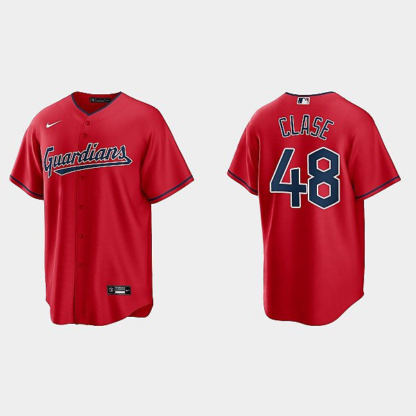 Youth Cleveland Guardians #48 Emmanuel Clase Nike Red Alternate Jersey