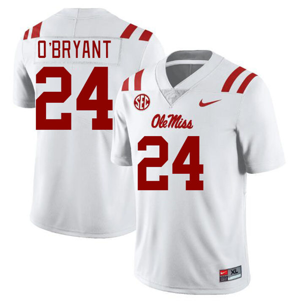 Mens Youth Ole Miss Rebels #24 Richard O'Bryant 2023 White College Football Game Jersey