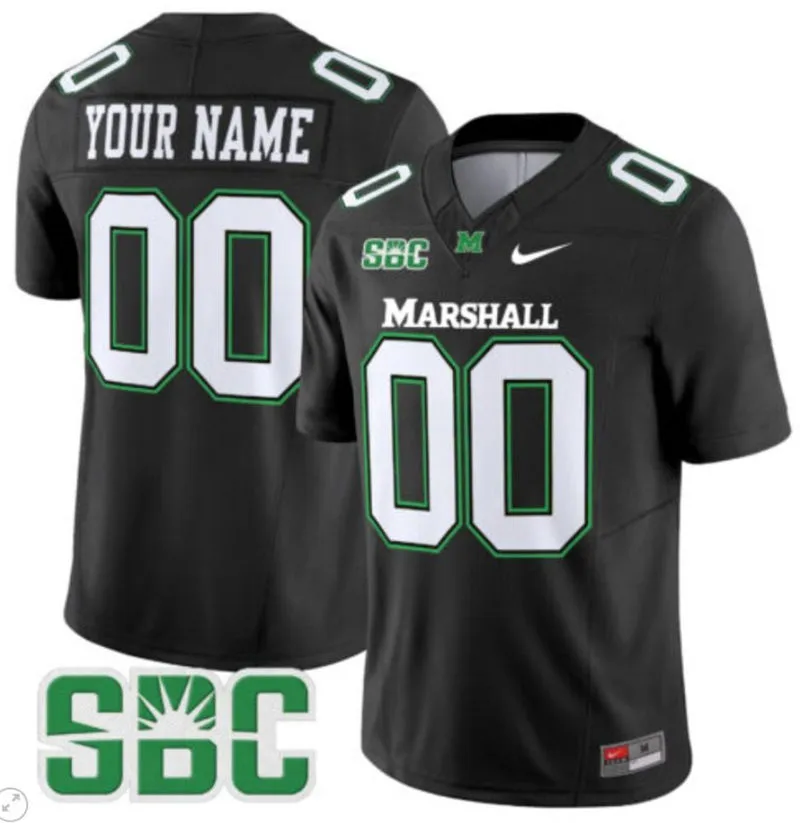 Marshall Thundering Herd Custom Stitched 2020 Black Nike College Football Game Jersey