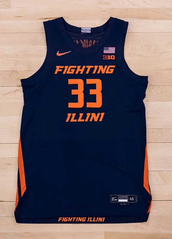 Illinois Fighting Illini Custom 2024 Navy Nike Basketball Jersey
