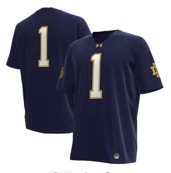 Notre Dame Fighting Irish #1 Jaden Greathouse 2Navy Football Game Jersey