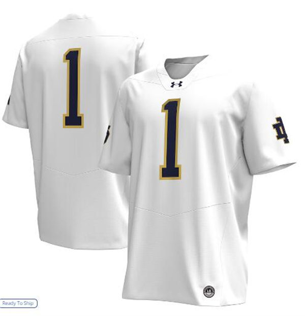 Notre Dame Fighting Irish #1 Jaden Greathouse White Football Game Jersey