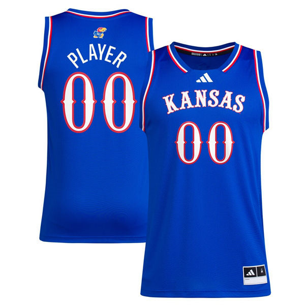 Kansas Jayhawks Custom 2025 Royal Basketball Game Jersey