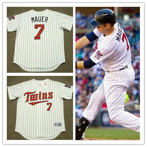 JOE MAUER Minnesota Twins 2010 Home Majestic Throwback Baseball Jersey