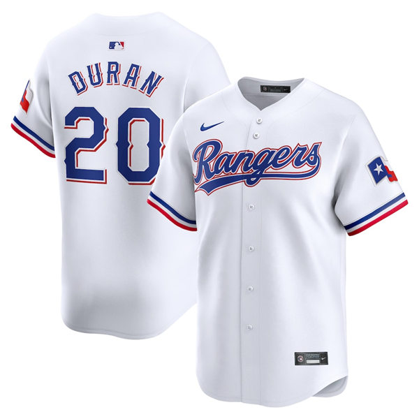Youth Texas Rangers #20 Ezequiel Duran Nike White Home Limited Jersey
