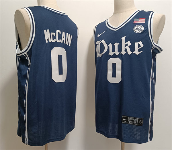 Mens Duke Blue Devils #0 Jared McCain Navy Brotherhood uniform Jersey