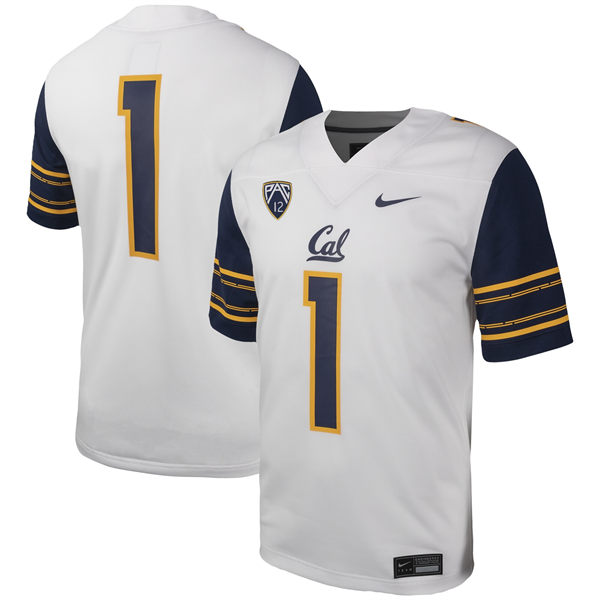 Mens Youth Cal Bears Custom Nike 2022 PAC 12 White Football Game Jersey