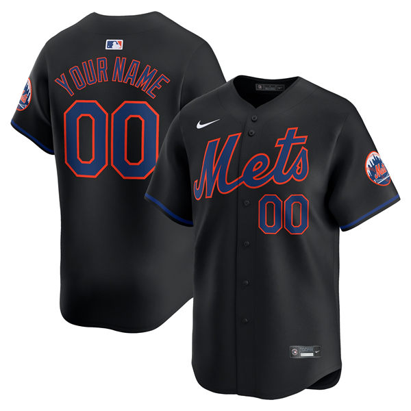  New York Mets Custom Nike 2026 Black Alternate Limited Jersey