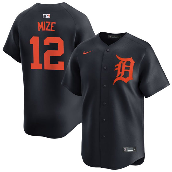 Mens Detroit Tigers #12 Casey Mize Nike Navy Orange Limited Player Jersey
