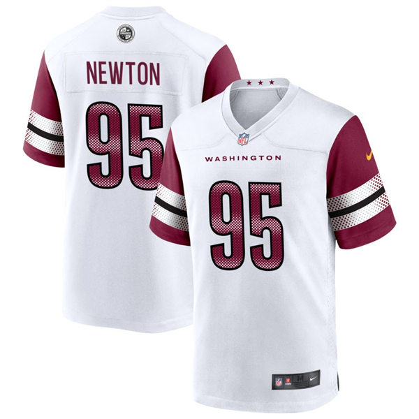 Mens Washington Commanders #95 Jer'Zhan Newton Nike White Away Vapor Limited Jersey