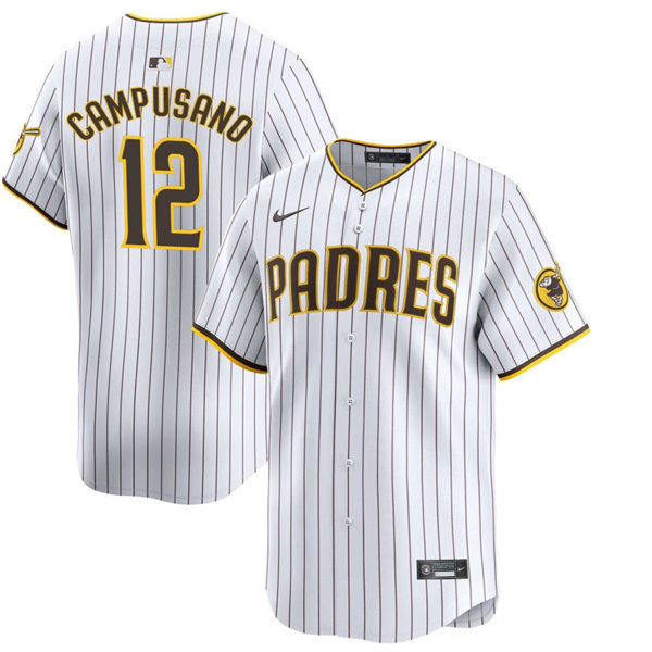 Mens San Diego Padres #12 Luis Campusano Nike Home White Limited Jersey