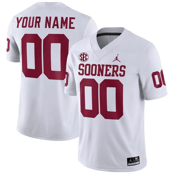 Oklahoma Sooners Custom 2024 SEC White Football Jersey