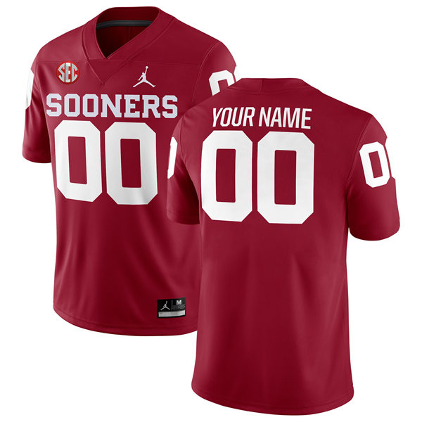 Oklahoma Sooners Custom 2024 SEC Crimson  Football Jersey