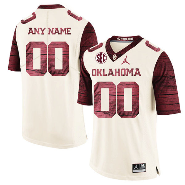 Oklahoma Sooners Custom 2024 SEC Cream Limited  Football Jersey