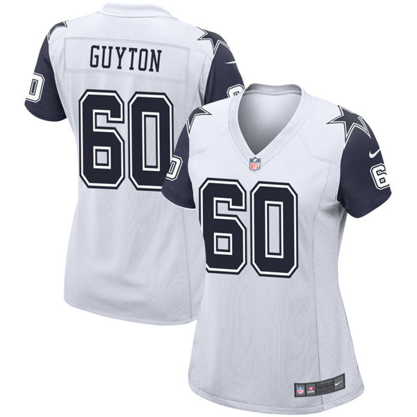 Womens Dallas Cowboys #60 Tyler Guyton White Color Rush Legend Player Jersey