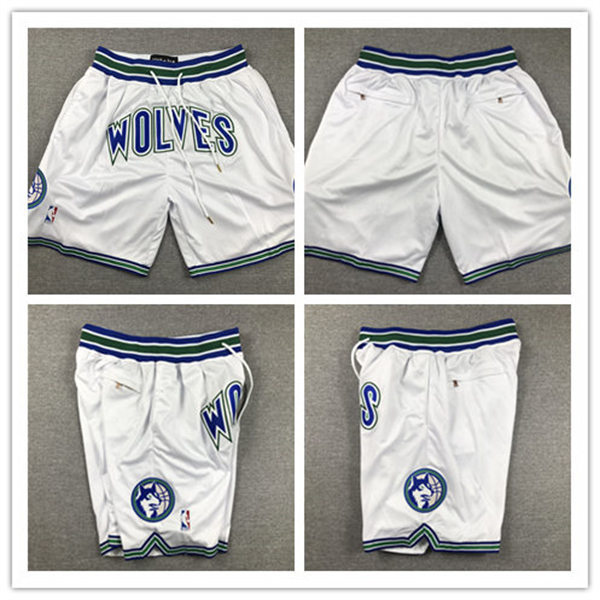 Men's Minnesota Timberwolves White Classic Edition Pockets Shorts