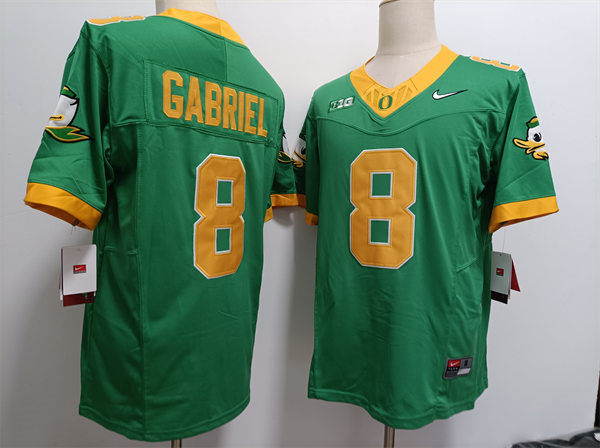 Mens Oregon Ducks #8 Dillon Gabriel Nike F.U.S.E. Limmited 2024 GANG GREEN Retro Football Game Jersey Mens Oregon Ducks #8 Dillon Gabriel Nike F.U.S.E. Limmited 2024 GANG GREEN Retro Football Game Jersey