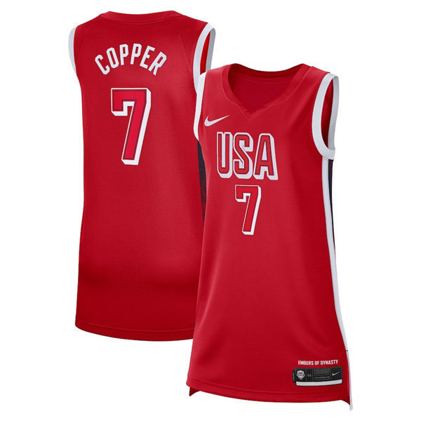 Unisex #7 Kahleah Copper Red Women's USA Basketball 2024 Swingman Player Jersey