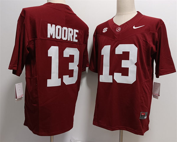 Men's Alabama Crimson Tide #13 Malachi Moore Crimson 2024 F.U.S.E. Limited College Football Game Jersey