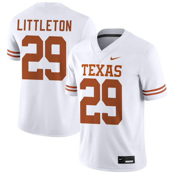 Texas Longhorns #29 Graceson Littleton 2025SEC White College Football Game Jersey