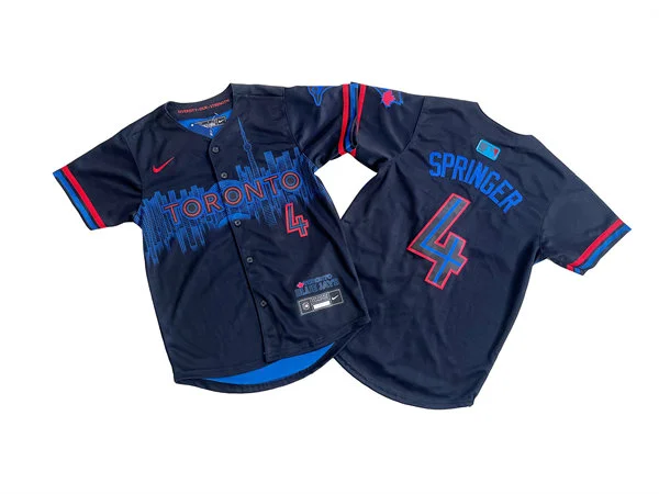 Youth Toronto Blue Jays #4 George Springer Nike Black 2024 City Connect Limited Player Jersey