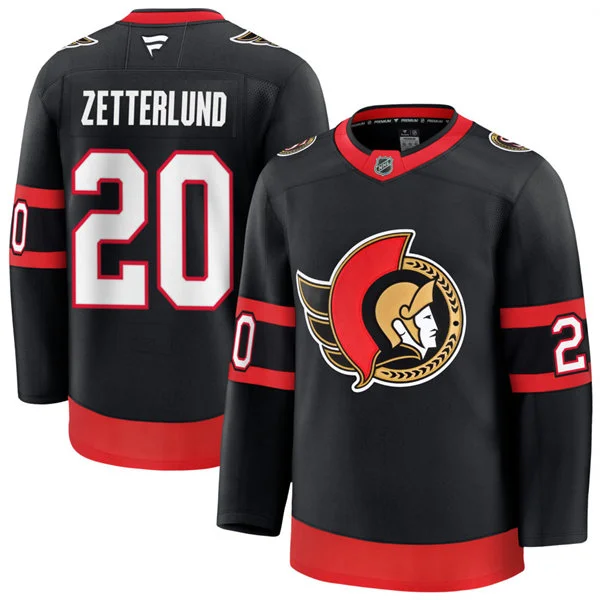 Men's Ottawa Senators #20 Fabian Zetterlund Fanatics White Away Premium Jersey