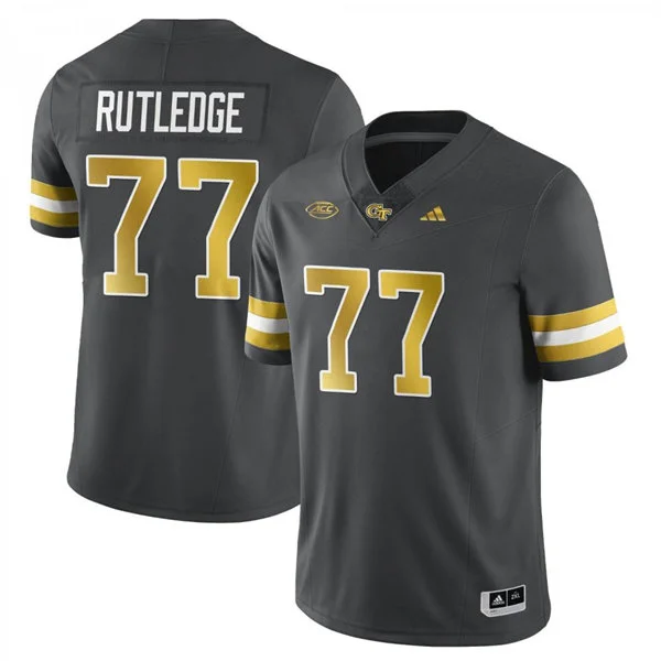 Georgia Tech Yellow Jackets #77 Keylan Rutledge 2025 Gray Football Game Jersey
