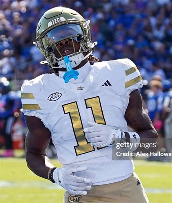 Georgia Tech Yellow Jackets #11 DEAN PATTERSON 2025 White Football Game Jersey