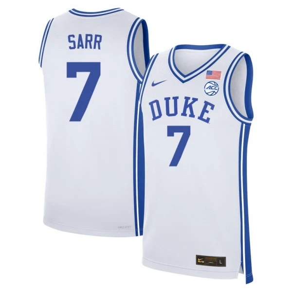 Duke Blue Devils #7 Dame Sarr White College Basketball Game Jersey
