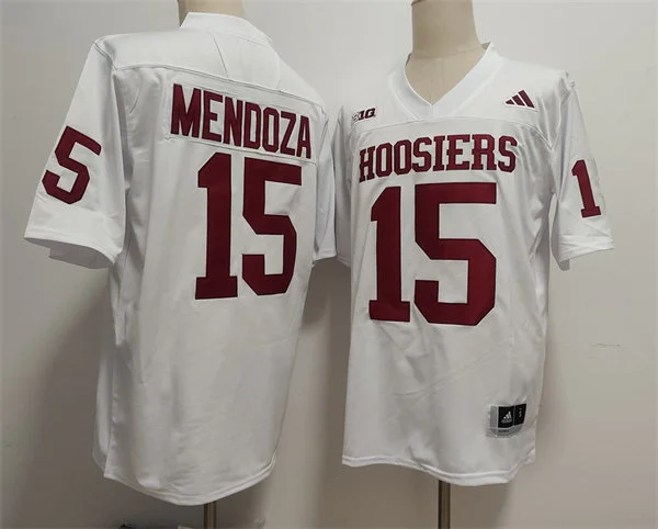 Mens Indiana Hoosiers #15 Fernando Mendoza White Stitched Hoosiers College Football Jersey