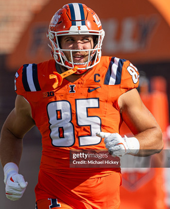 Illinois Fighting Illini #85 Tanner Arkin 2025 Orange Football Game Jersey