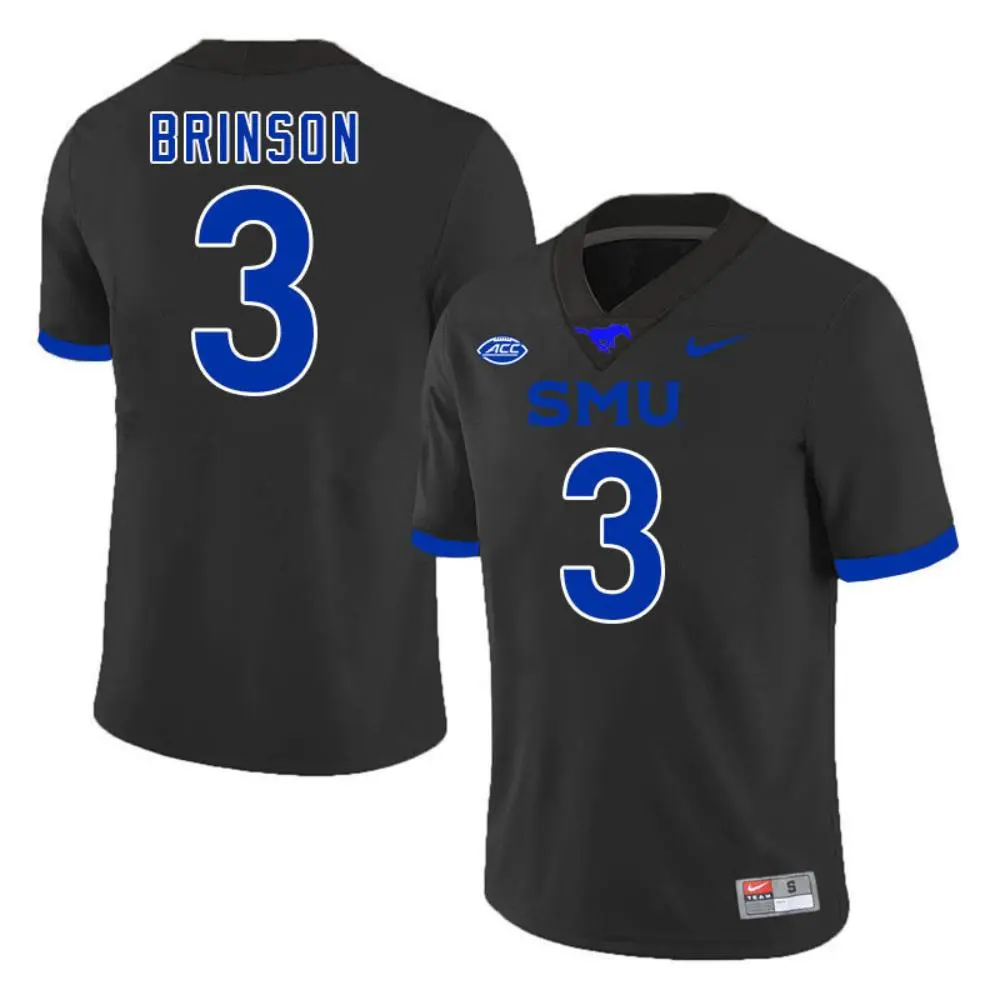 SMU Mustangs #3 Romello Brinson 2025 Black Football Game Jersey