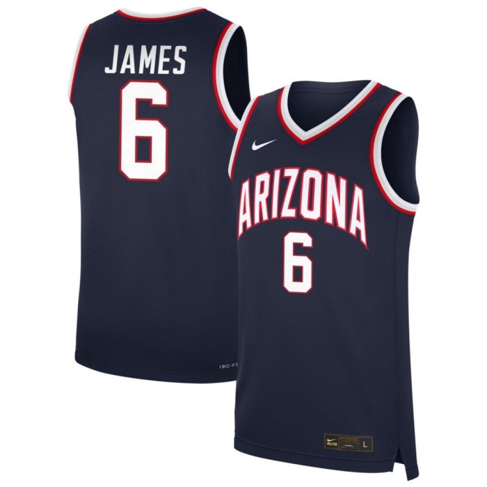 Arizona Wildcats #6 Bryce James Navy College Basketball Game Jersey Arizona Wildcats #6 Bryce James Navy College Basketball Game Jersey