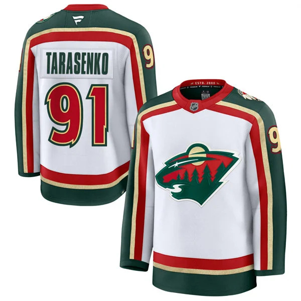 Men's Minnesota Wild #91 Vladimir Tarasenko Fanatics White 25th Anniversary Premium Jersey