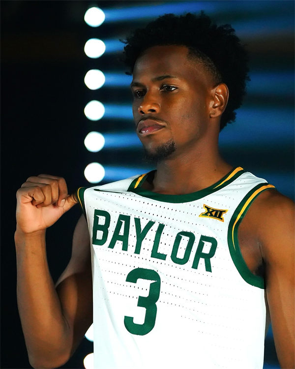 Mens Youth Baylor Bears #3 Jeremy Roach 2025 White Basketball Game Jersey