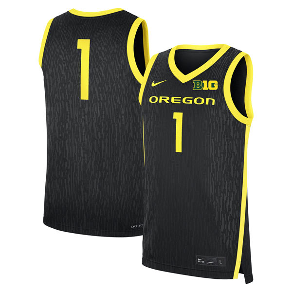 Men's Youth Oregon Ducks Custom 2025 BIG 10 Black Basketball Game Jersey