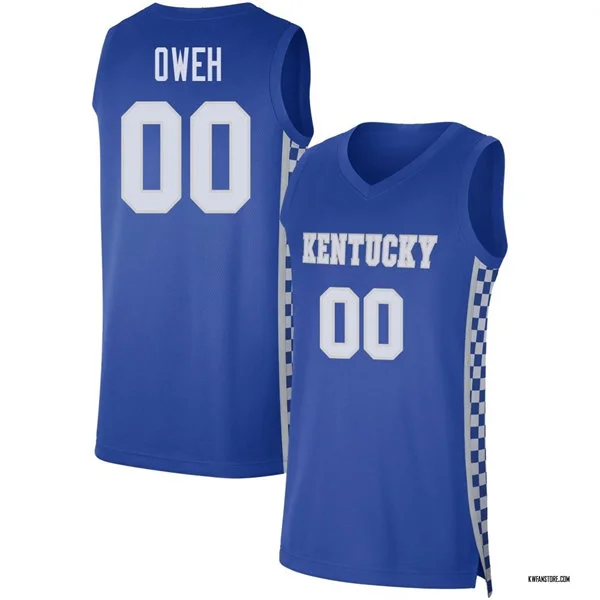 Kentucky Wildcats #00 Otega Oweh Royal with pattern Basketball Limited Jersey