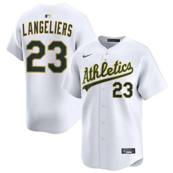 Men's Athletics #23 Shea Langeliers Nike 2026 White Home Limited Jersey